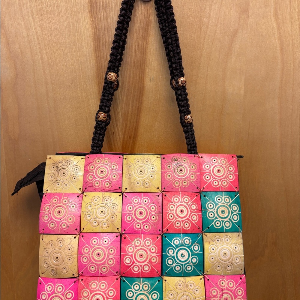 Cute Multi Colored Tile Handbag - image 2